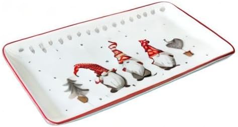Christmas Gnome Ceramic Rectangular Serving Platter