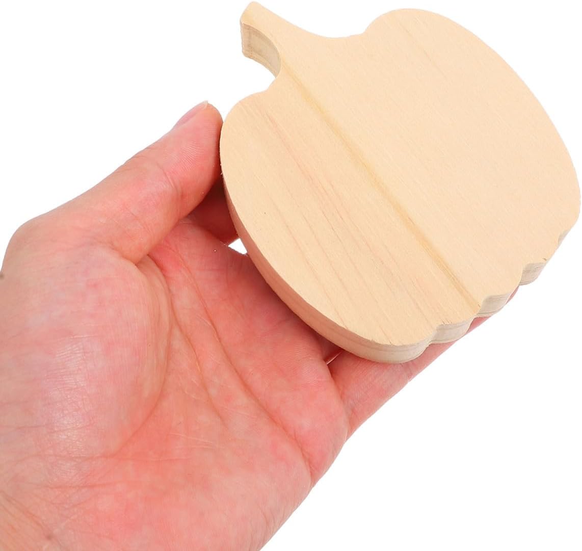 Unfinished Wood Pumpkin Craft Decorations, 3 Pack