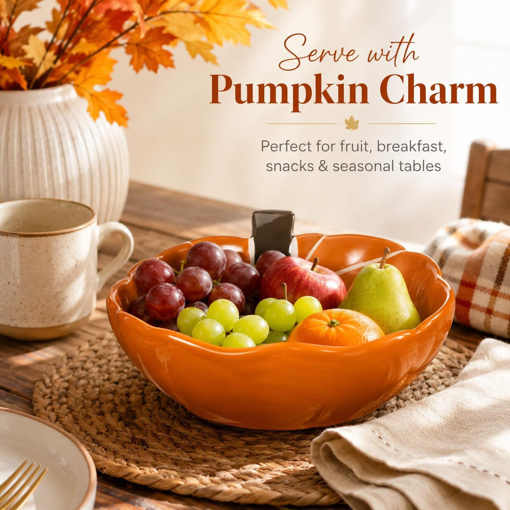Autumn Pumpkin Ceramic Candy Bowl