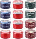 Christmas Round Metal Cookie Tins with Lids, 12 Pack