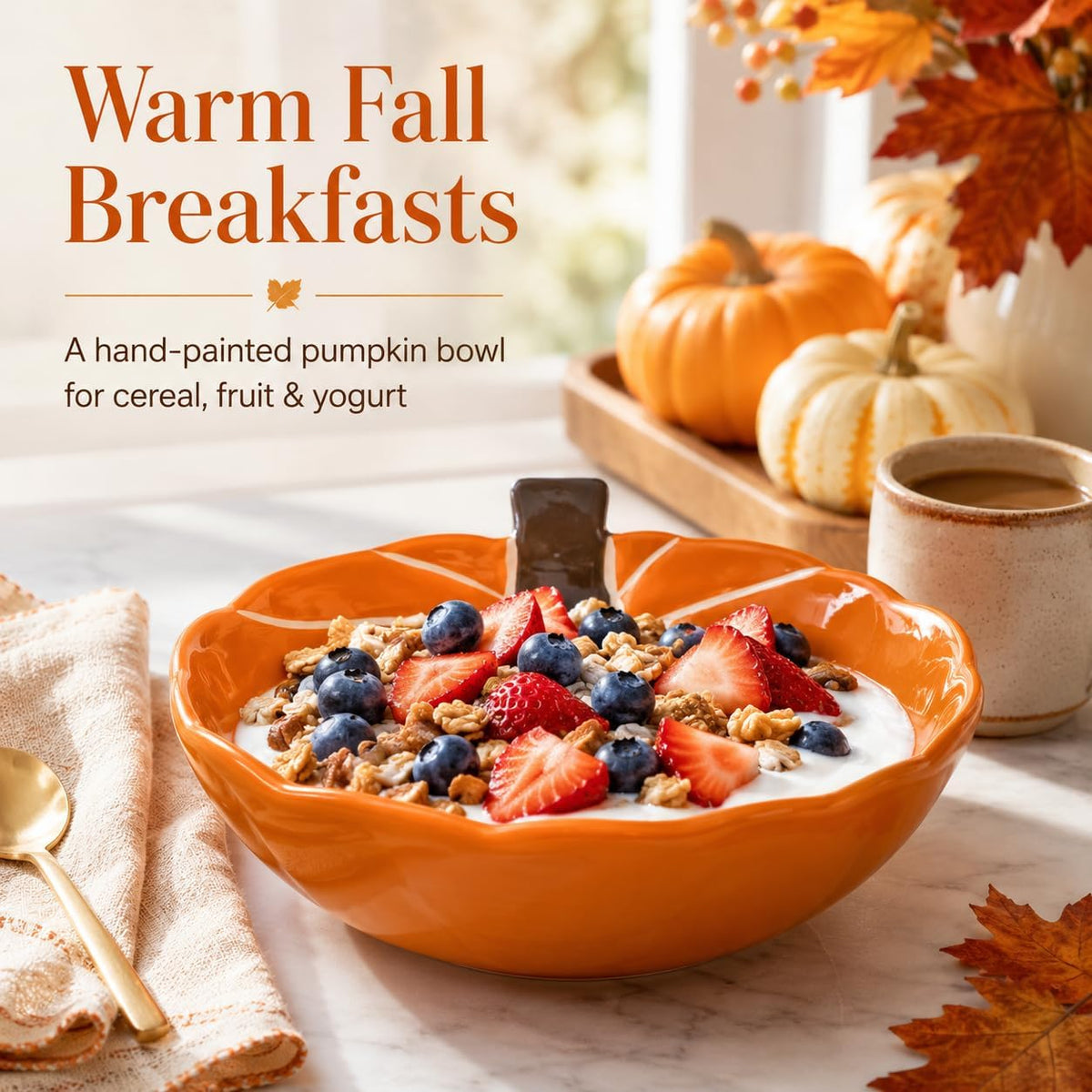 Autumn Pumpkin Ceramic Candy Bowl