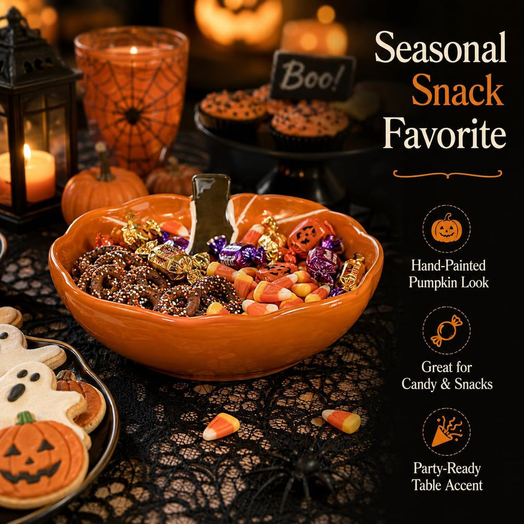 Autumn Pumpkin Ceramic Candy Bowl