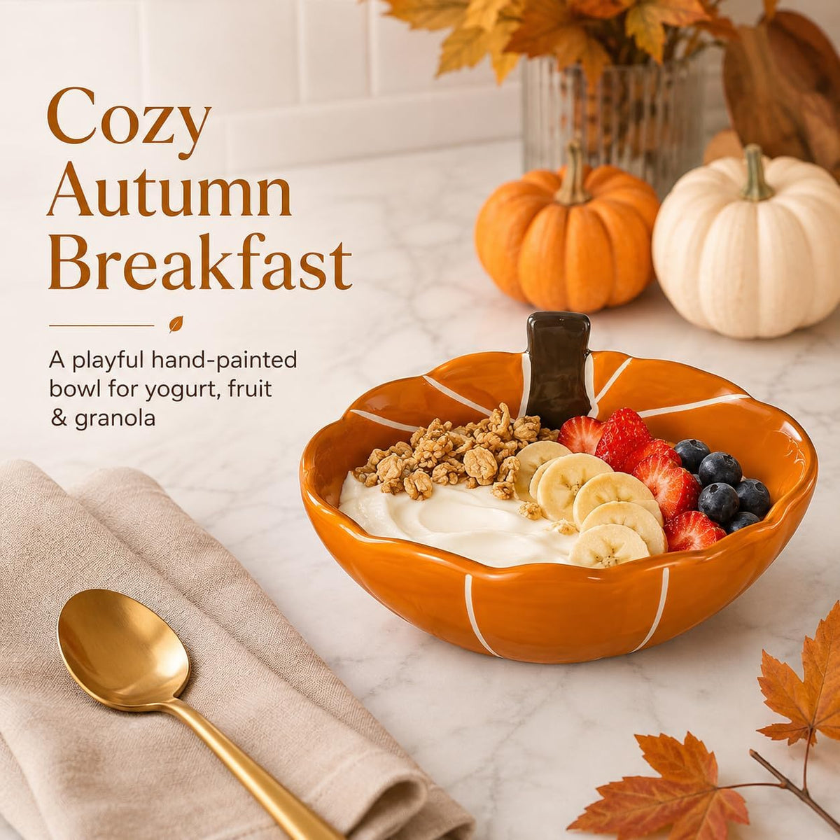 Autumn Pumpkin Ceramic Candy Bowl