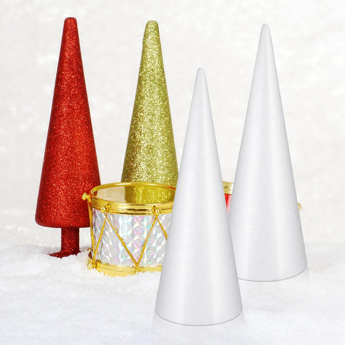 White Foam Craft Cones, 12 Inch, 2 Pack
